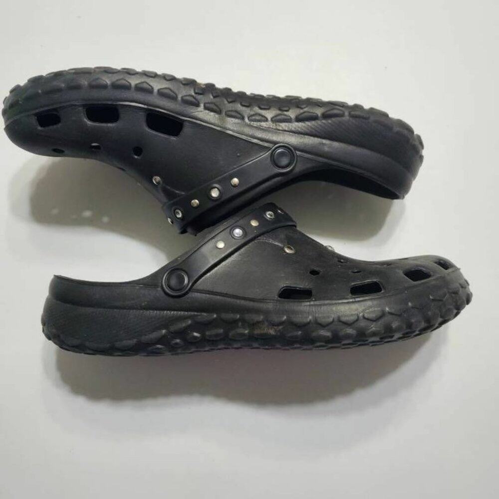 Womens‎ Clogs Shoes Black Slip On Round Toe Cut Out Rhinestone 7